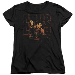 AN OFFCIALLY LICENSED ELVIS PRESLEY TAKE MY HAND WOMEN'S REGULAR FIT T-SHIRT BLACK