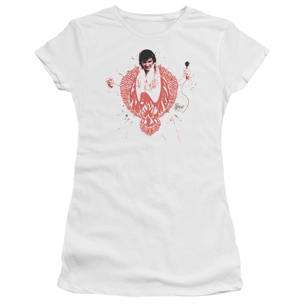 Elvis Presley Red Pheonix Licensed Women's T-Shirt Juniors LG