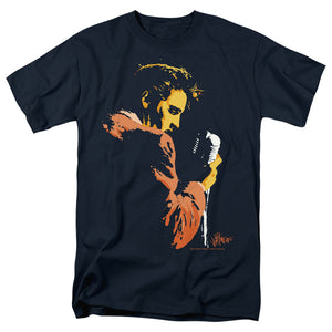 AN OFFCIALLY LICENSED ELVIS PRESLEY EARLY ELVIS MEN'S REGULAR FIT T-SHIRT NAVY