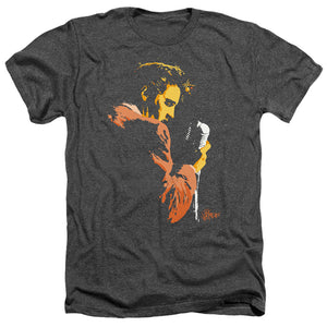 AN OFFCIALLY LICENSED ELVIS PRESLEY EARLY ELVIS MEN'S HEATHER T-SHIRT CHARCOAL
