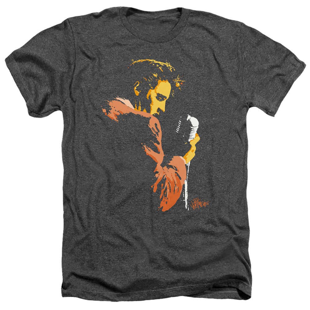 AN OFFCIALLY LICENSED ELVIS PRESLEY EARLY ELVIS MEN'S HEATHER T-SHIRT CHARCOAL