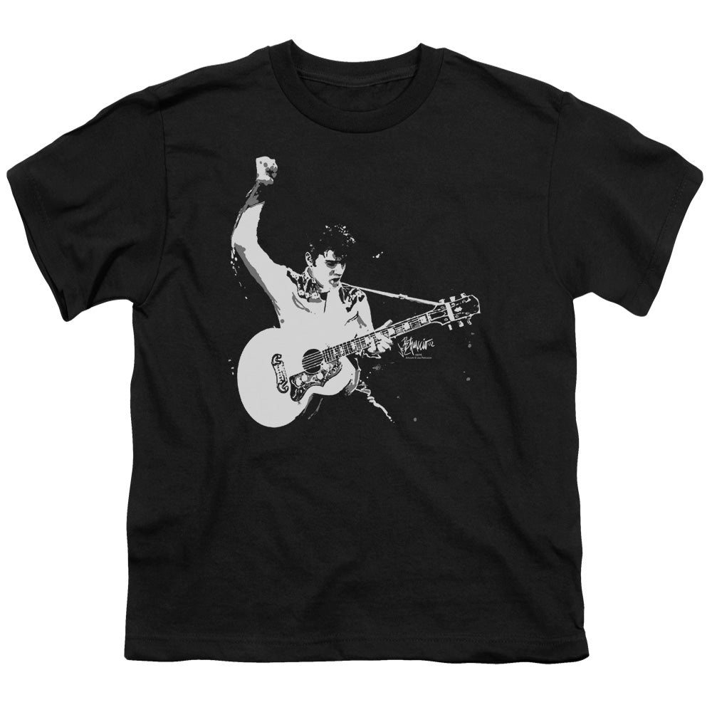 Elvis Presley Black And White Guitarman Licensed Kid's T-Shirt (Ages 4-7) SM-XL
