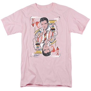 AN OFFCIALLY LICENSED ELVIS PRESLEY KING OF HEARTS MEN'S REGULAR FIT T-SHIRT PINK