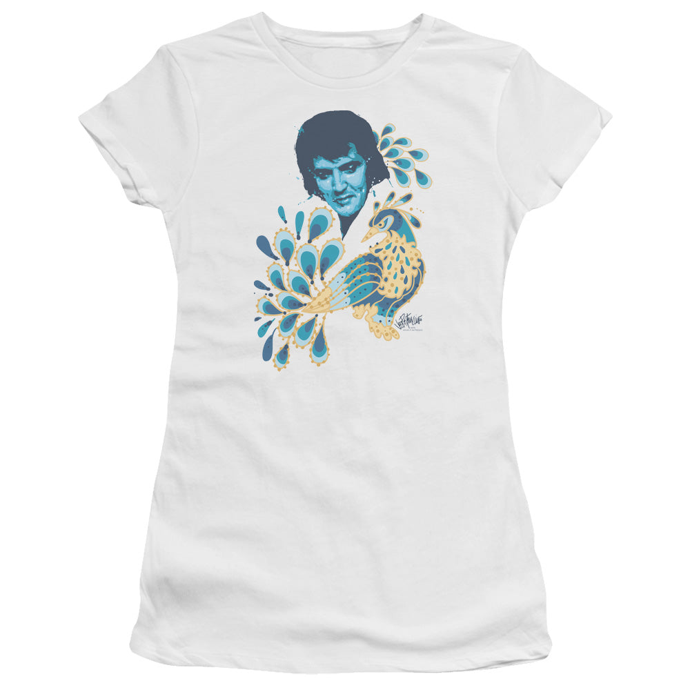 Elvis Presley Peacock Licensed Women's T-Shirt Juniors LG