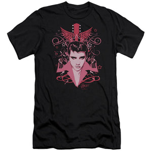 AN OFFCIALLY LICENSED ELVIS PRESLEY LETS FACE IT MEN'S PREMIUM SLIM FIT T-SHIRT BLACK