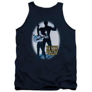 AN OFFCIALLY LICENSED ELVIS PRESLEY HANDS UP ADULT UNISEX TANK TOP NAVY