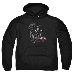 AN OFFCIALLY LICENSED ELVIS PRESLEY SHOW STOPPER ADULT UNISEX PULLOVER HOODIE BLACK