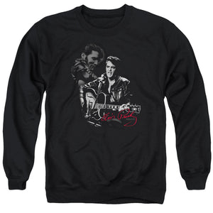 AN OFFCIALLY LICENSED ELVIS PRESLEY SHOW STOPPER ADULT UNISEX CREWNECK SWEATSHIRT BLACK