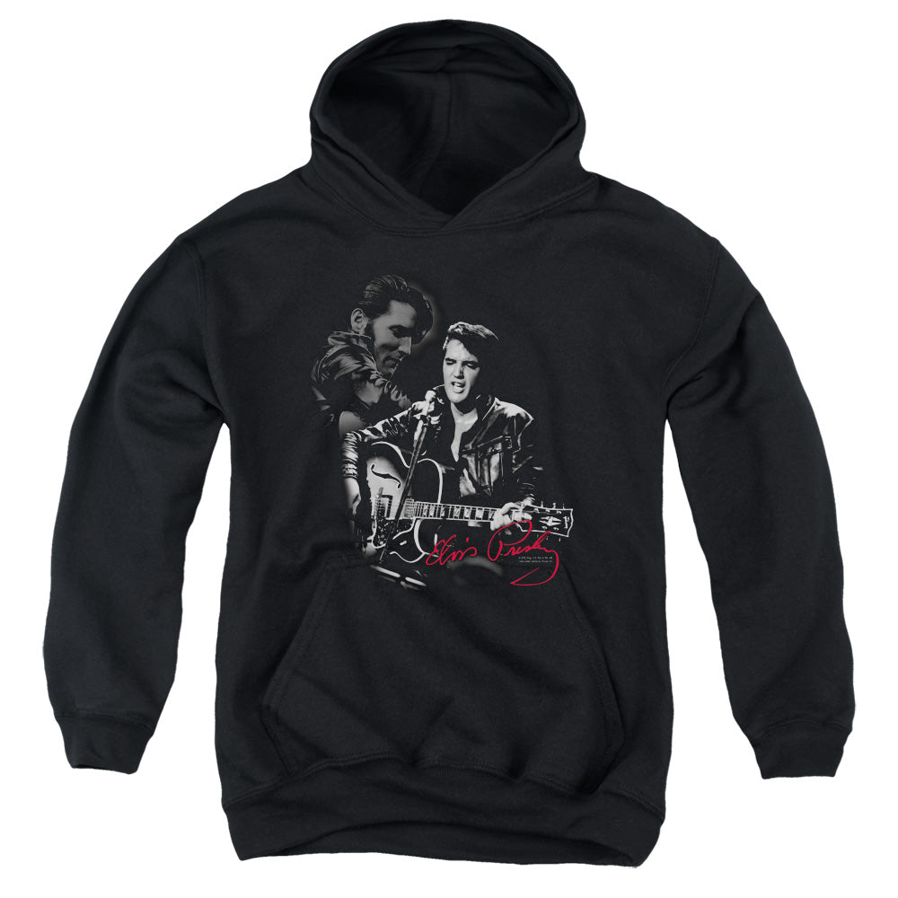 AN OFFCIALLY LICENSED ELVIS PRESLEY SHOW STOPPER YOUTH HOODIE BLACK