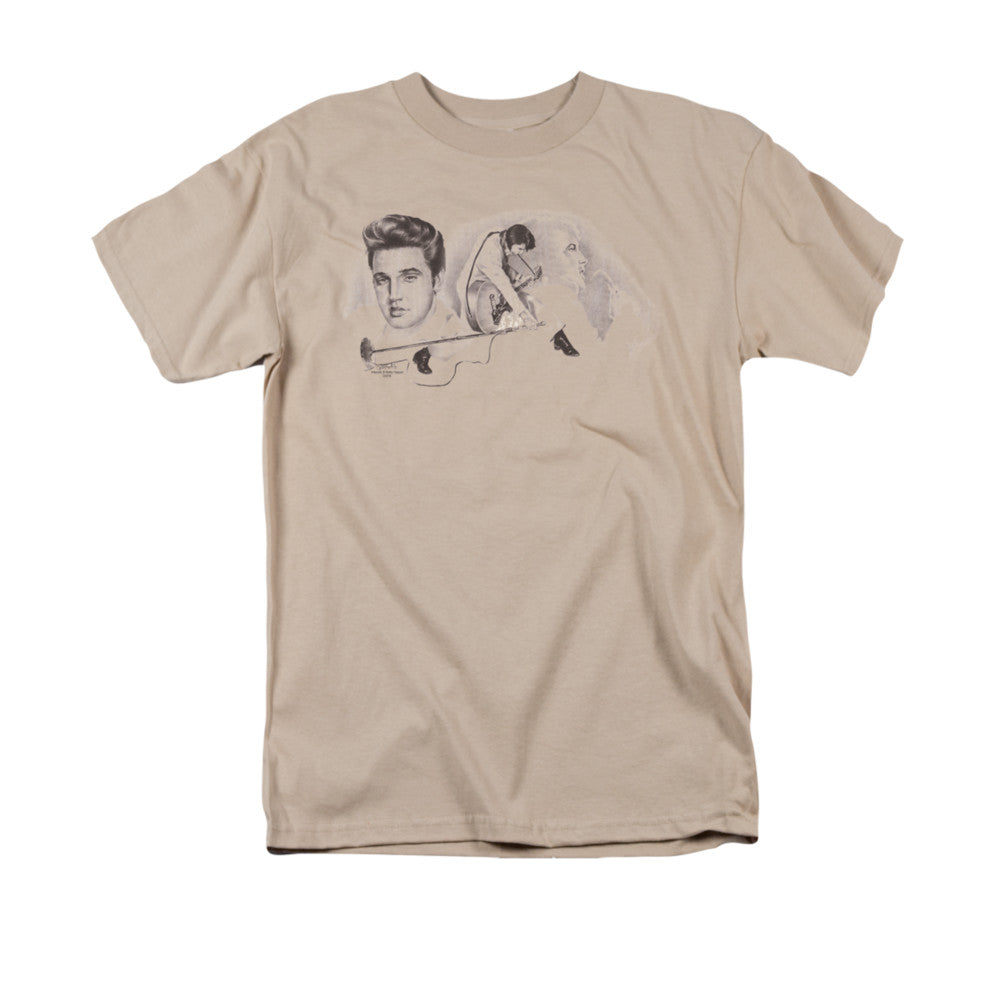 AN OFFCIALLY LICENSED ELVIS PRESLEY AMERICAN TRILOGY MEN'S REGULAR FIT T-SHIRT SAND