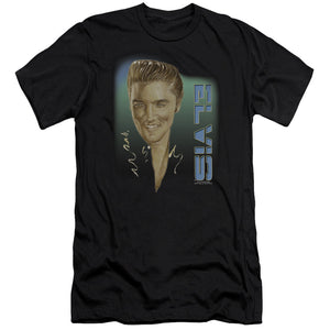 AN OFFCIALLY LICENSED ELVIS PRESLEY ELVIS 56 MEN'S PREMIUM SLIM FIT T-SHIRT BLACK