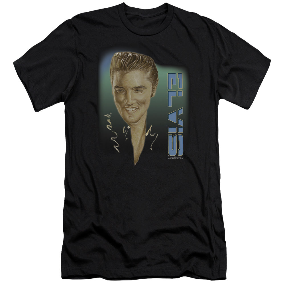 AN OFFCIALLY LICENSED ELVIS PRESLEY ELVIS 56 MEN'S PREMIUM SLIM FIT T-SHIRT BLACK