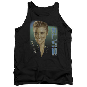 AN OFFCIALLY LICENSED ELVIS PRESLEY ELVIS 56 ADULT UNISEX TANK TOP BLACK