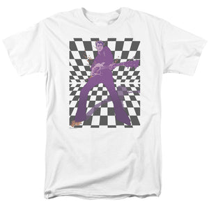 AN OFFCIALLY LICENSED ELVIS PRESLEY LETS ROCK MEN'S REGULAR FIT T-SHIRT WHITE