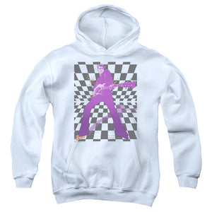 AN OFFCIALLY LICENSED ELVIS PRESLEY LETS ROCK YOUTH HOODIE WHITE