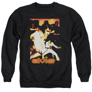 AN OFFCIALLY LICENSED ELVIS PRESLEY SHOWMAN ADULT UNISEX CREWNECK SWEATSHIRT BLACK