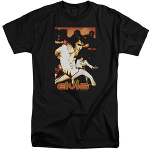 AN OFFCIALLY LICENSED ELVIS PRESLEY SHOWMAN MEN'S TALL FIT T-SHIRT BLACK