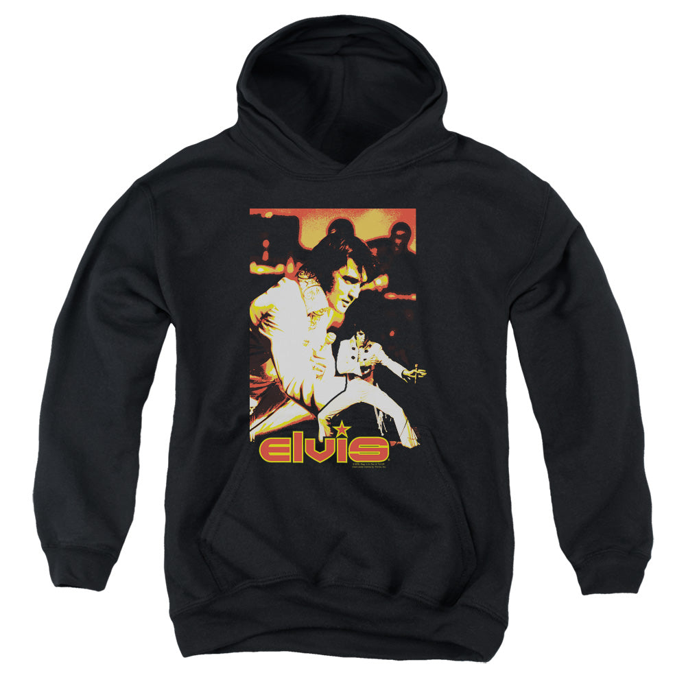 AN OFFCIALLY LICENSED ELVIS PRESLEY SHOWMAN YOUTH HOODIE BLACK