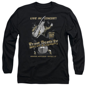 AN OFFCIALLY LICENSED ELVIS PRESLEY LIVE IN BUFFALO MEN'S LONG SLEEVE T-SHIRT BLACK