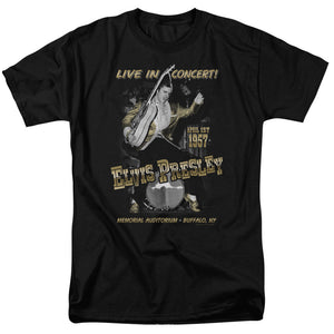AN OFFCIALLY LICENSED ELVIS PRESLEY LIVE IN BUFFALO MEN'S REGULAR FIT T-SHIRT BLACK