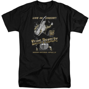 AN OFFCIALLY LICENSED ELVIS PRESLEY LIVE IN BUFFALO MEN'S TALL FIT T-SHIRT BLACK