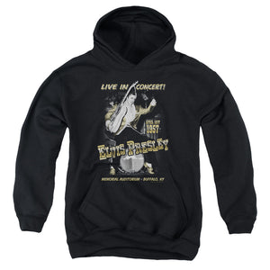 AN OFFCIALLY LICENSED ELVIS PRESLEY LIVE IN BUFFALO YOUTH HOODIE BLACK