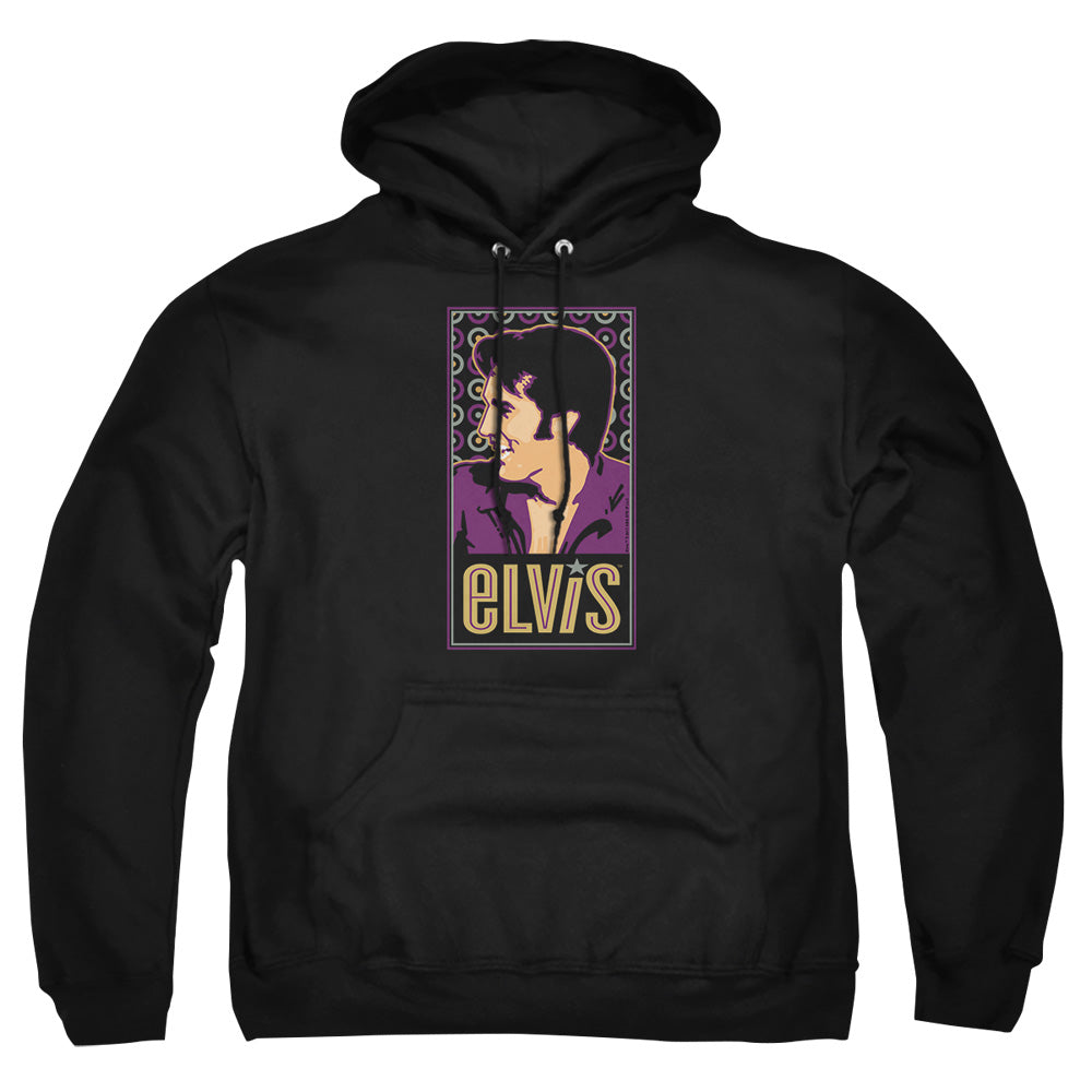 AN OFFCIALLY LICENSED ELVIS PRESLEY ELVIS IS ADULT UNISEX PULLOVER HOODIE BLACK