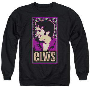 AN OFFCIALLY LICENSED ELVIS PRESLEY ELVIS IS ADULT UNISEX CREWNECK SWEATSHIRT BLACK