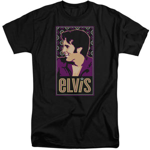 AN OFFCIALLY LICENSED ELVIS PRESLEY ELVIS IS MEN'S TALL FIT T-SHIRT BLACK