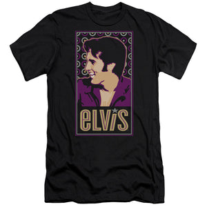 AN OFFCIALLY LICENSED ELVIS PRESLEY ELVIS IS MEN'S PREMIUM SLIM FIT T-SHIRT BLACK