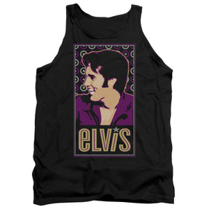 AN OFFCIALLY LICENSED ELVIS PRESLEY ELVIS IS ADULT UNISEX TANK TOP BLACK