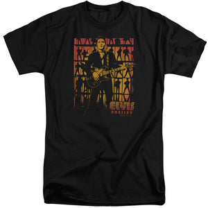 AN OFFCIALLY LICENSED ELVIS PRESLEY COMEBACK SPOTLIGHT MEN'S TALL FIT T-SHIRT BLACK