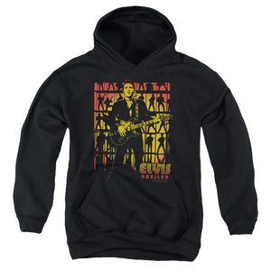 AN OFFCIALLY LICENSED ELVIS PRESLEY COMEBACK SPOTLIGHT YOUTH HOODIE BLACK
