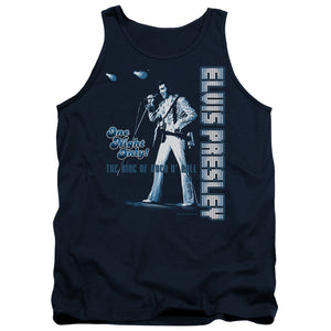 AN OFFCIALLY LICENSED ELVIS PRESLEY ONE NIGHT ONLY ADULT UNISEX TANK TOP NAVY