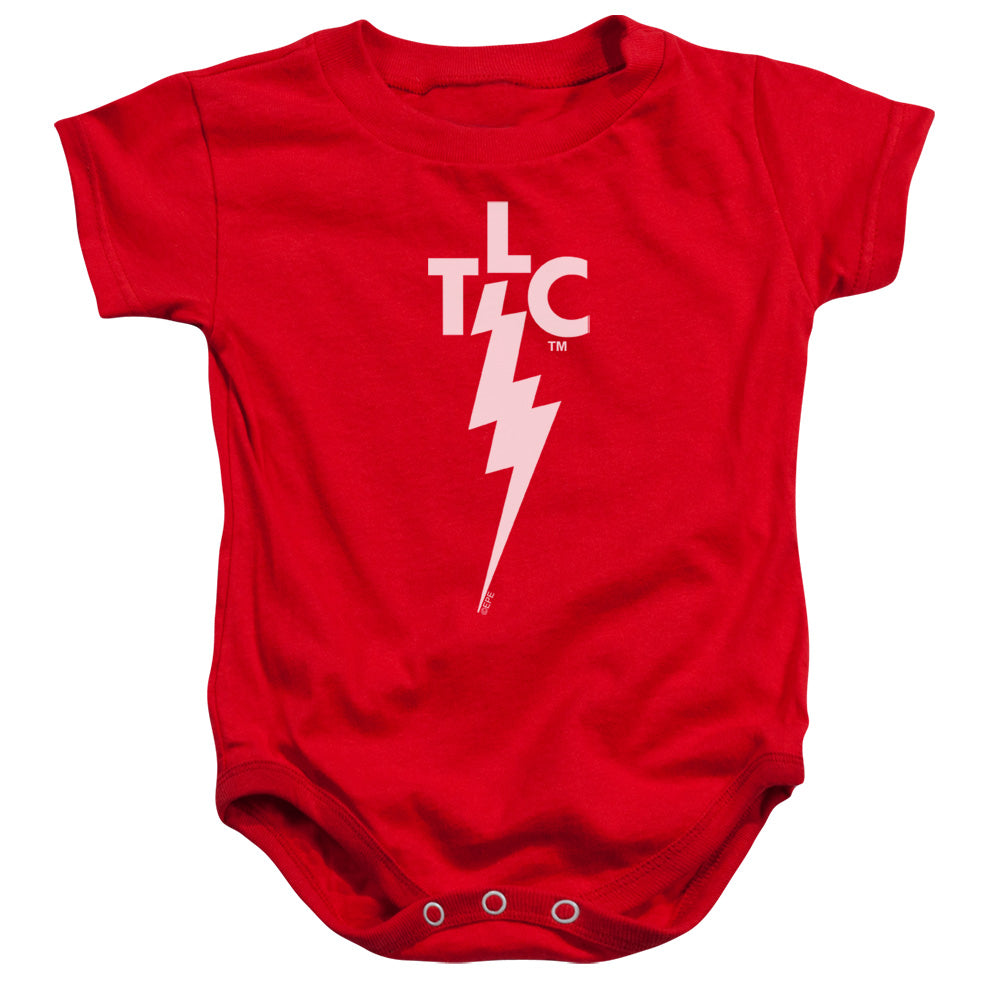 AN OFFCIALLY LICENSED ELVIS PRESLEY TLC LOGO BABY BODYSUIT RED