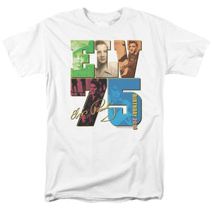 AN OFFCIALLY LICENSED ELVIS PRESLEY BIRTHDAY 2010 MEN'S REGULAR FIT T-SHIRT WHITE