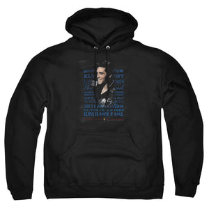 AN OFFCIALLY LICENSED ELVIS PRESLEY ICON ADULT UNISEX PULLOVER HOODIE BLACK