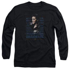 AN OFFCIALLY LICENSED ELVIS PRESLEY ICON MEN'S LONG SLEEVE T-SHIRT BLACK