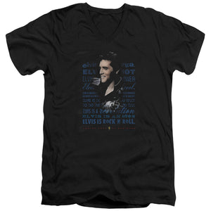 AN OFFCIALLY LICENSED ELVIS PRESLEY ICON MEN'S V-NECK T-SHIRT BLACK