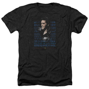 AN OFFCIALLY LICENSED ELVIS PRESLEY ICON MEN'S HEATHER T-SHIRT CHARCOAL