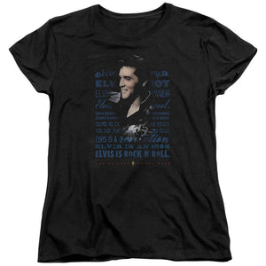 AN OFFCIALLY LICENSED ELVIS PRESLEY ICON WOMEN'S REGULAR FIT T-SHIRT BLACK