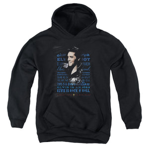 AN OFFCIALLY LICENSED ELVIS PRESLEY ICON YOUTH HOODIE BLACK