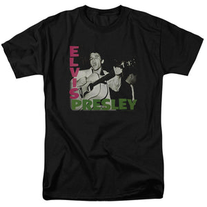 AN OFFCIALLY LICENSED ELVIS PRESLEY ELVIS PRESLEY ALBUM MEN'S REGULAR FIT T-SHIRT BLACK