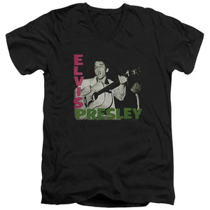 AN OFFCIALLY LICENSED ELVIS PRESLEY ELVIS PRESLEY ALBUM MEN'S V-NECK T-SHIRT BLACK