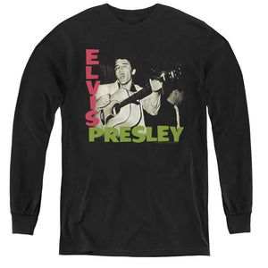 AN OFFCIALLY LICENSED ELVIS PRESLEY ELVIS PRESLEY ALBUM YOUTH LONG SLEEVE T-SHIRT BLACK