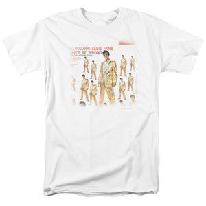 AN OFFCIALLY LICENSED ELVIS PRESLEY 50 MILLION FANS MEN'S REGULAR FIT T-SHIRT WHITE