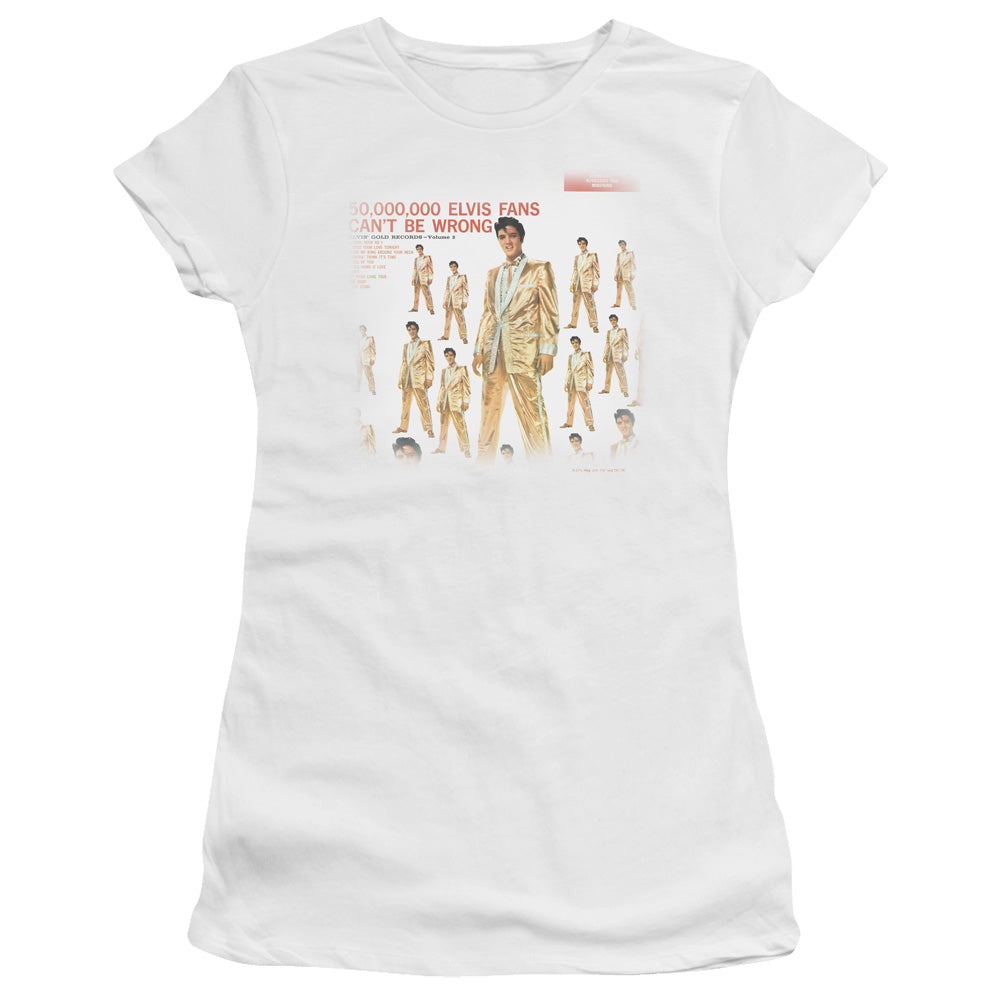 Elvis Presley 50 Million Fans Licensed Women's T-Shirt Juniors LG