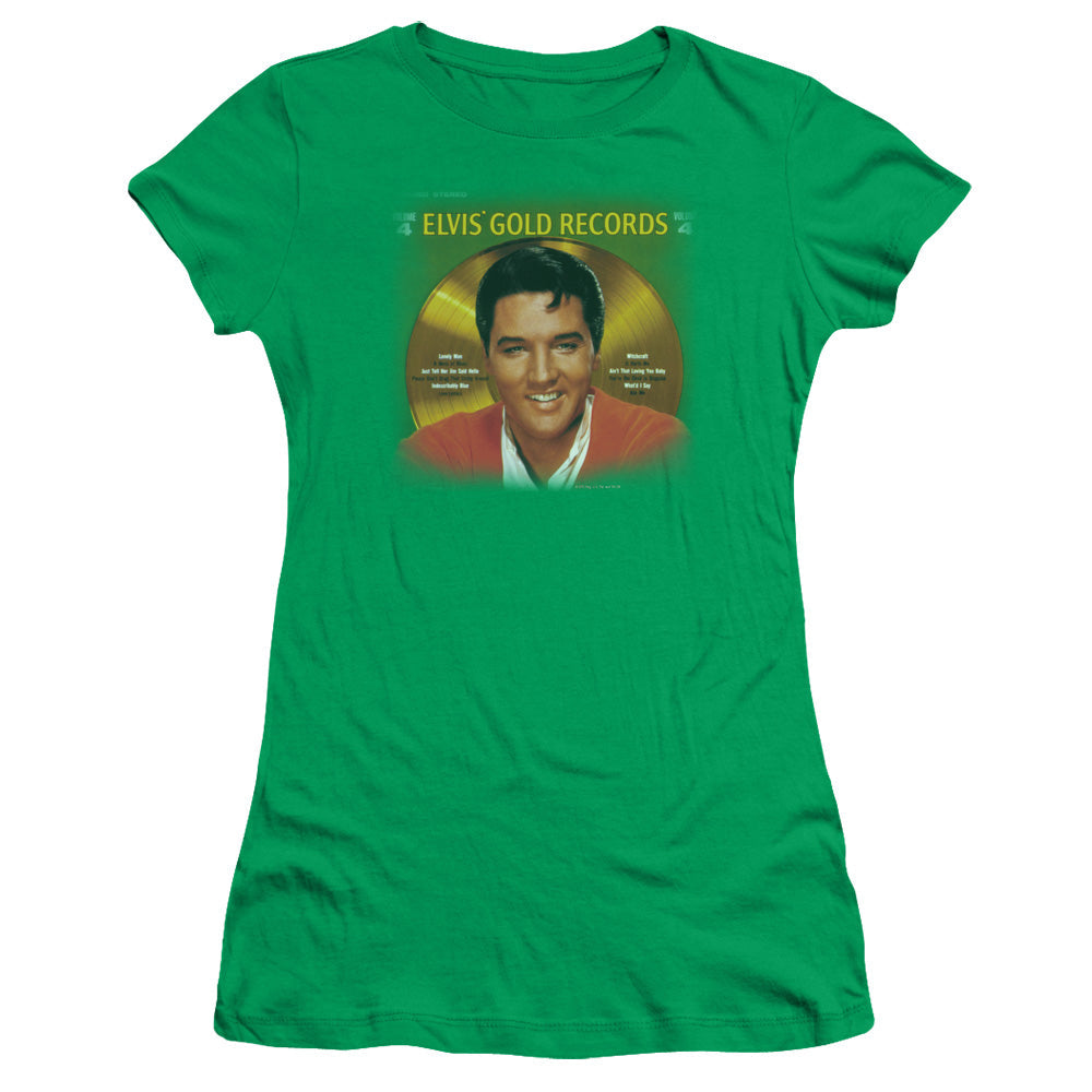 Elvis Presley Gold Records Licensed Women's T-Shirt Juniors MD-LG