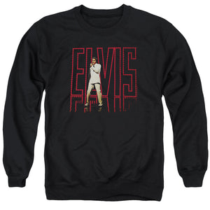 AN OFFCIALLY LICENSED ELVIS PRESLEY ELVIS 68 ALBUM ADULT UNISEX CREWNECK SWEATSHIRT BLACK