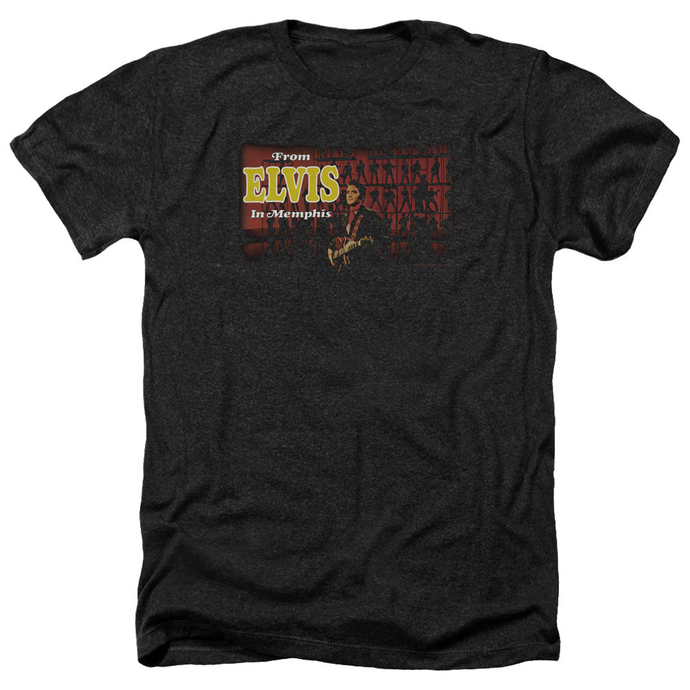 AN OFFCIALLY LICENSED ELVIS PRESLEY FROM ELVIS IN MEMPHIS MEN'S HEATHER T-SHIRT CHARCOAL